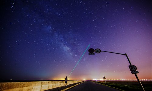 A photograph of the starry night that Peng Zhenhui saw from the southeastern end of Shanghai Photo: Courtesy of Peng Zhenhui 