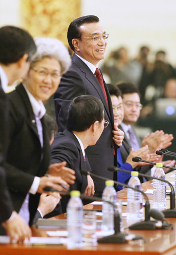 Li Keqiang makes his media debut as premier on Sunday in Beijing. Wu Zhiyi / China Daily