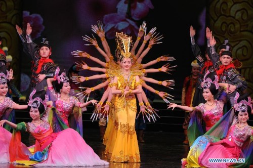 Artists perform during the opening ceremony of the Tourism Year of China in Moscow, March 22, 2013. The China-Russia Tourism Year program, which began last year with the Tourism Year of Russia in China, aims to foster tourism ties and humanistic exc