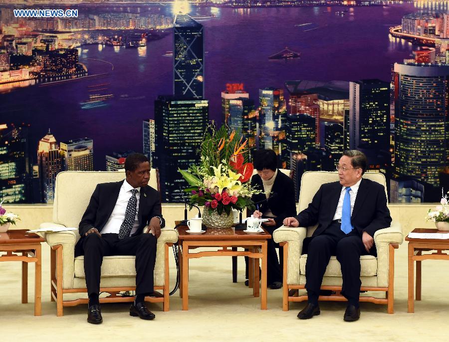 Yu Zhengsheng (R), chairman of the National Committee of the Chinese People's Political Consultative Conference, meets with Zambian President Edgar Lungu in Beijing, capital of China, March 30, 2015. (Photo: Xinhua/Rao Aimin) Yu Zhengsheng (R), chairman of the National Committee of the Chinese People's Political Consultative Conference, meets with Zambian President Edgar Lungu in Beijing, capital of China, March 30, 2015. (Photo: Xinhua/Rao Aimin)