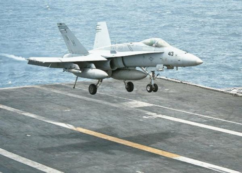 A U.S. navy F-18 fighter. (Photo/United Daily News) A U.S. navy F-18 fighter. (Photo/United Daily News)