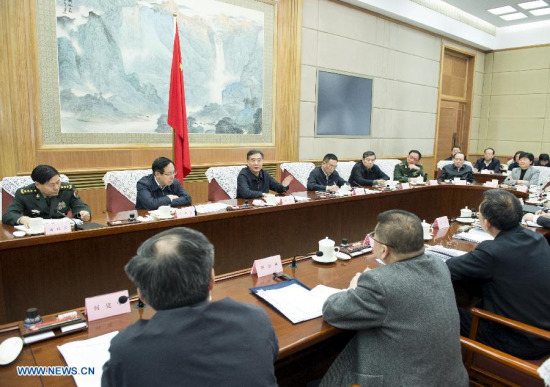 Chinese Vice Premier Wang Yang (3rd L, back) attends the first plenary meeting of the State Flood Control and Drought Relief Headquaters of this year in Beijing, capital of China, April 7, 2015. (Xinhua/Wang Ye) Chinese Vice Premier Wang Yang (3rd L, back) attends the first plenary meeting of the State Flood Control and Drought Relief Headquaters of this year in Beijing, capital of China, April 7, 2015. (Xinhua/Wang Ye)