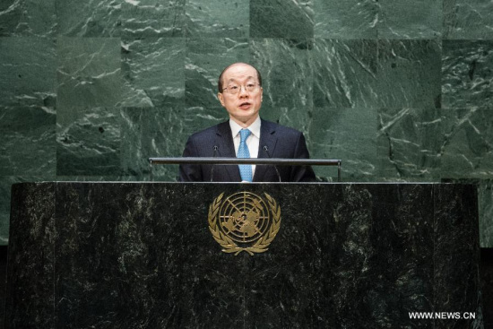 Liu Jieyi, China's permanent representative to the United Nations, speaks during a UN General Assembly's special meeting to commemorate all victims of WWII at the UN headquarters in New York on May 5, 2015. A UN General Assembly (GA) special meeting kicked off here on Tuesday to commemorate victims of the Second World War. (Xinhua/Li Muzi) Liu Jieyi, China's permanent representative to the United Nations, speaks during a UN General Assembly's special meeting to commemorate all victims of WWII at the UN headquarters in New York on May 5, 2015. A UN General Assembly (GA) special meeting kicked off here on Tuesday to commemorate victims of the Second World War. (Xinhua/Li Muzi)