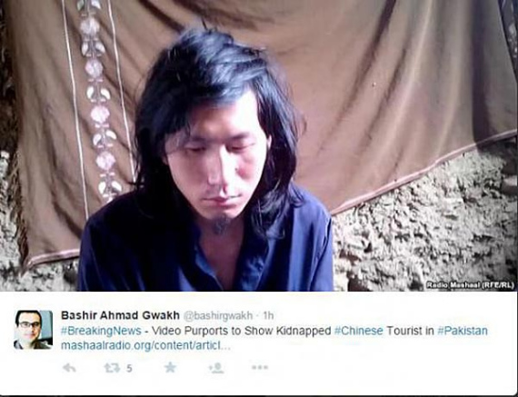 Hong Xudong allegedly shown in a video released by militants. 