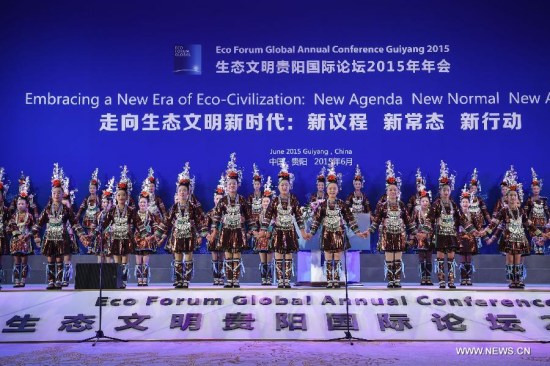 Tong people perform during the Eco Forum Global Annual Conference Guiyang 2015 in Guiyang, capital of southwest China's Guizhou Province, June 27, 2015. The Eco Forum Global Annual Conference Guiyang 2015 opened here on Saturday. (Xinhua/Ou Dongqu) Tong people perform during the Eco Forum Global Annual Conference Guiyang 2015 in Guiyang, capital of southwest China's Guizhou Province, June 27, 2015. The Eco Forum Global Annual Conference Guiyang 2015 opened here on Saturday. (Xinhua/Ou Dongqu)