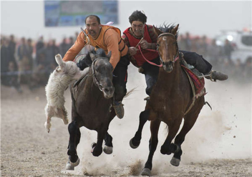 Traditional activities, such as the goat-snatching competition, remain an important part of local life. (Photo provided to China Daily) Traditional activities, such as the goat-snatching competition, remain an important part of local life. (Photo provided to China Daily)