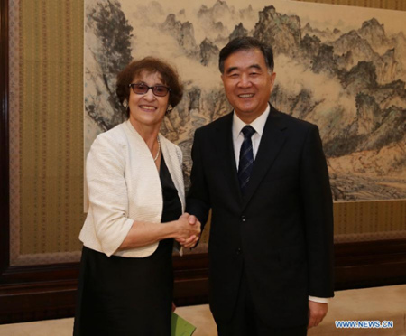 Chinese Vice Premier Wang Yang (R) meets with U.S. Deputy National Security Advisor for International Economics Caroline Atkinson in Beijing, capital of China, July 21, 2015. (Photo: Xinhua/Liu Weibing) Chinese Vice Premier Wang Yang (R) meets with U.S. Deputy National Security Advisor for International Economics Caroline Atkinson in Beijing, capital of China, July 21, 2015. (Photo: Xinhua/Liu Weibing)
