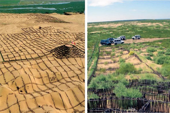 This composite photo shows Kubuqi Desert in the past and the present, spanning 20 years. (Photo provided to chinadaily.com.cn) This composite photo shows Kubuqi Desert in the past and the present, spanning 20 years. (Photo provided to chinadaily.com.cn)