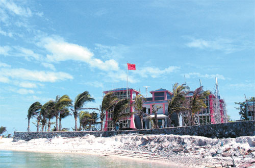 A government building under construction on Zhaoshu Island. (Xu Wei/China Daily) A government building under construction on Zhaoshu Island. (Xu Wei/China Daily)