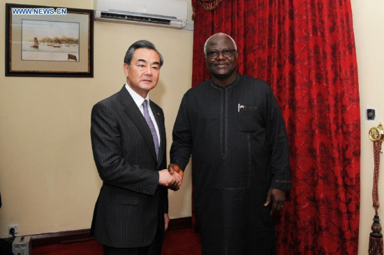 Sierra Leone's President Ernest Bai Koroma (R) meets with visiting Chinese Foreign Minister Wang Yi in Freetown Aug. 8, 2015. (Photo: Xinhua/Lin Xiaowei) Sierra Leone's President Ernest Bai Koroma (R) meets with visiting Chinese Foreign Minister Wang Yi in Freetown Aug. 8, 2015. (Photo: Xinhua/Lin Xiaowei)