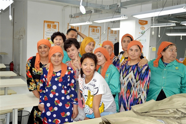 Saliye Hobay, center, and her employees. (Courtasy of Saliye Hobay)