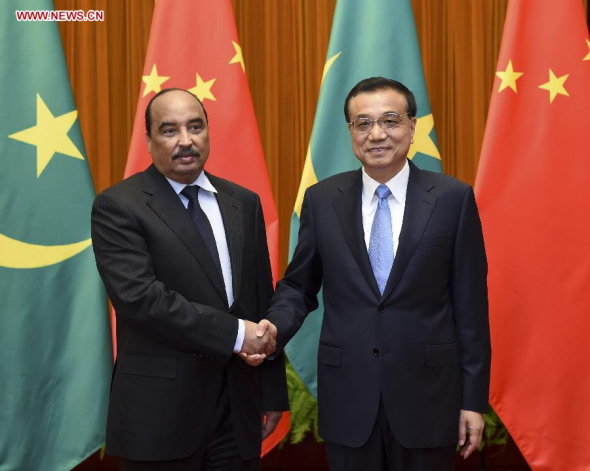 Chinese Premier Li Keqiang (R) meets with Mauritanian President Mohamed Ould Abdel Aziz in Beijing, capital of China, Sept. 15, 2015. (Photo: Xinhua/Zhang Duo) Chinese Premier Li Keqiang (R) meets with Mauritanian President Mohamed Ould Abdel Aziz in Beijing, capital of China, Sept. 15, 2015. (Photo: Xinhua/Zhang Duo)