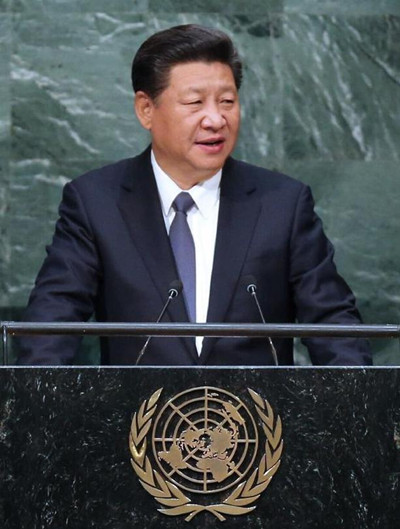 Chinese President Xi Jinping addresses the United Nations Sustainable Development Summit 2015 at the UN headquarters in New York, Sept. 26, 2015. (Photo: Xinhua/Ma Zhancheng) Chinese President Xi Jinping addresses the United Nations Sustainable Development Summit 2015 at the UN headquarters in New York, Sept. 26, 2015. (Photo: Xinhua/Ma Zhancheng)