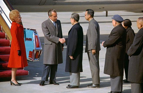 The then-American president Richard Nixon visits China on February 21, 1972. The then-American president Richard Nixon visits China on February 21, 1972.
