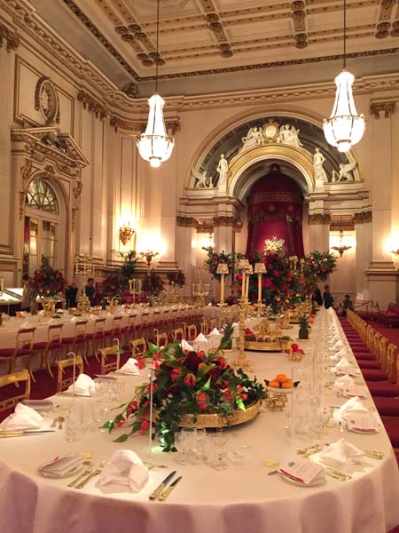 A general view of the Ballroom at the Buckingham Palace in London.(Photo by Zhang Chunyan/chinadaily.com.cn) A general view of the Ballroom at the Buckingham Palace in London.(Photo by Zhang Chunyan/chinadaily.com.cn)