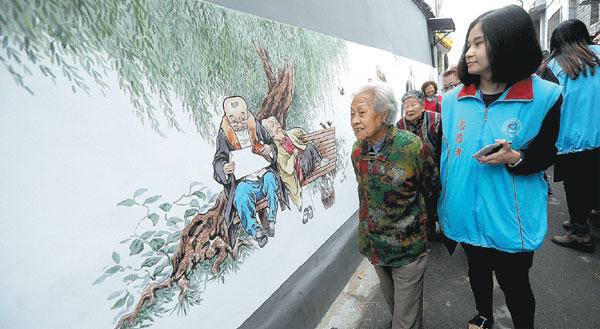 Beijing's first nursing care cultural center was opened on Oct 21 at Gongmenkou community in the Xicheng district. Converted from a storehouse, the station provides space to local senior people to read and play cards and chess. Wei Tong / For China Daily Beijing's first nursing care cultural center was opened on Oct 21 at Gongmenkou community in the Xicheng district. Converted from a storehouse, the station provides space to local senior people to read and play cards and chess. Wei Tong / For China Daily
