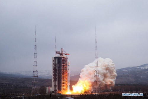 A Long March-4B rocket carrying the Yaogan-28 remote sensing satellite blasts off at the Taiyuan Satellite Launch Center in Taiyuan, capital of north China's Shanxi Province, Nov. 8, 2015. The satellite will mainly be used for experiments, land surveys, crop yield estimates and disaster prevention. (Photo: Xinhua/Guo Yu) A Long March-4B rocket carrying the Yaogan-28 remote sensing satellite blasts off at the Taiyuan Satellite Launch Center in Taiyuan, capital of north China's Shanxi Province, Nov. 8, 2015. The satellite will mainly be used for experiments, land surveys, crop yield estimates and disaster prevention. (Photo: Xinhua/Guo Yu)