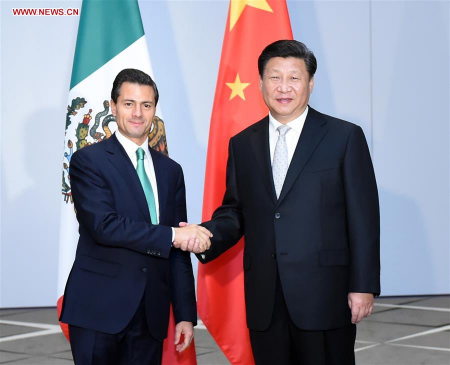 Chinese President Xi Jinping (R) meets with Mexican President Enrique Pena Nieto in Antalya, Turkey, Nov. 16, 2015. (Xinhua/Zhang Duo) Chinese President Xi Jinping (R) meets with Mexican President Enrique Pena Nieto in Antalya, Turkey, Nov. 16, 2015. (Xinhua/Zhang Duo)