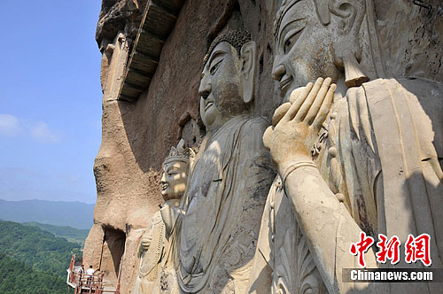 The Maijishan Grottoes. (File photh/Chinanews.com) The Maijishan Grottoes. (File photh/Chinanews.com)