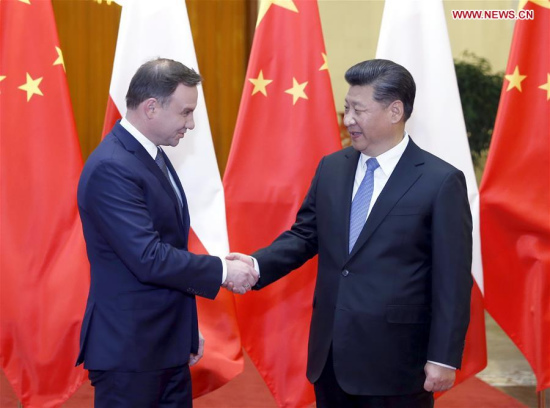 Chinese President Xi Jinping (R) holds talks with Polish President Andrzej Duda at the Great Hall of the People in Beijing, capital of China, Nov. 25, 2015. (Xinhua/Ju Peng) Chinese President Xi Jinping (R) holds talks with Polish President Andrzej Duda at the Great Hall of the People in Beijing, capital of China, Nov. 25, 2015. (Xinhua/Ju Peng)