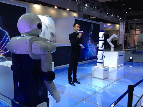 Agile robots by Siasun Robotics. (Photo: ECNS.cn/Qian Ruisha) Agile robots by Siasun Robotics. (Photo: ECNS.cn/Qian Ruisha)