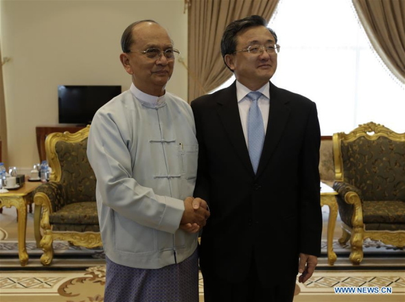 Liu Zhenmin (R), special envoy of Chinese government and China's vice foreign minister, meets with Myanmar President U Thein Sein in Nay Pyi Taw, Myanmar, on Dec. 4, 2015. (Xinhua/U Aung) Liu Zhenmin (R), special envoy of Chinese government and China's vice foreign minister, meets with Myanmar President U Thein Sein in Nay Pyi Taw, Myanmar, on Dec. 4, 2015. (Xinhua/U Aung)