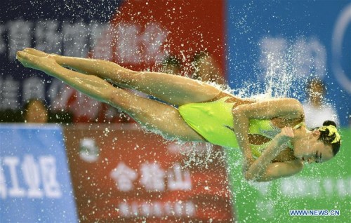 China's team compete during the 10th FINA Synchronised Swimming World Trophy 2015 in Shaoxing, east China's Zhejiang Province, Dec. 13, 2015. (Xinhua/Ju Huanzong) China's team compete during the 10th FINA Synchronised Swimming World Trophy 2015 in Shaoxing, east China's Zhejiang Province, Dec. 13, 2015. (Xinhua/Ju Huanzong)
