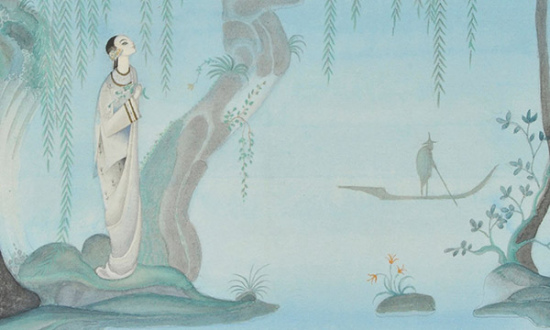 Kay Nielsen's 1923 illustration of Hans Christian Andersen's The Nightingale. (Photo/dominicwinter.co.uk) Kay Nielsen's 1923 illustration of Hans Christian Andersen's The Nightingale. (Photo/dominicwinter.co.uk)