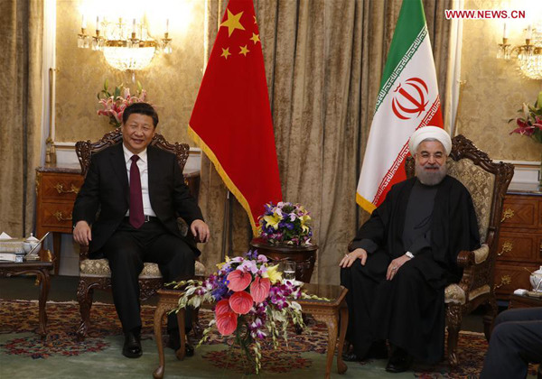 Xi meets with Iranian President Hassan Rouhani