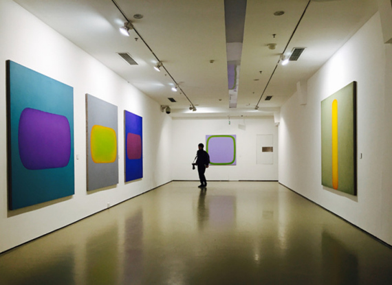 A photographer stands in front of a series art works by Chinese artist Chen Ruobing at the Research Exhibition of Abstract Art in China. (Photo: Ecns.cn/Feng Shuang) A photographer stands in front of a series art works by Chinese artist Chen Ruobing at the Research Exhibition of Abstract Art in China. (Photo: Ecns.cn/Feng Shuang)