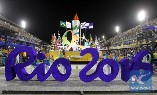 A float of the Olympic and Paralympic Games Rio 2016 takes part in a parade during the Rio de Janeiro Carnival, at the Marques de Sapucai Sambadrome in Rio de Janeiro, Brazil, on Feb. 7, 2016. (Xinhua/Marcos Arcoverde/AGENCIA ESTADO) A float of the Olympic and Paralympic Games Rio 2016 takes part in a parade during the Rio de Janeiro Carnival, at the Marques de Sapucai Sambadrome in Rio de Janeiro, Brazil, on Feb. 7, 2016. (Xinhua/Marcos Arcoverde/AGENCIA ESTADO)