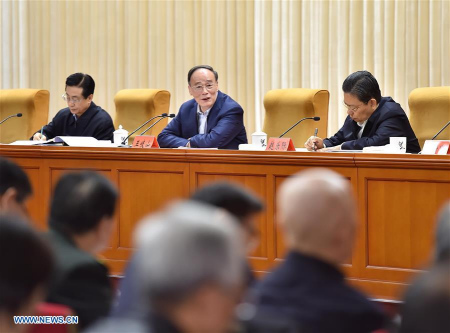 Wang Qishan (C), a member of the Standing Committee of the Political Bureau of the Communist Party of China (CPC) Central Committee and secretary of the CPC Central Commission for Discipline Inspection, attends a meeting on anti-graft inspection in Beijing, capital of China, Feb. 23, 2016. (Photo: Xinhua/Li Tao) Wang Qishan (C), a member of the Standing Committee of the Political Bureau of the Communist Party of China (CPC) Central Committee and secretary of the CPC Central Commission for Discipline Inspection, attends a meeting on anti-graft inspection in Beijing, capital of China, Feb. 23, 2016. (Photo: Xinhua/Li Tao)