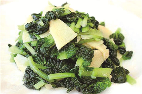 Green vegetables fried with bamboo shoots Green vegetables fried with bamboo shoots