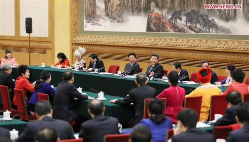 Chinese President Xi Jinping joins a group deliberation of deputies from Hunan Province to the annual session of the National People's Congress in Beijing, capital of China, March 8, 2016. (Photo: Xinhua/Lan Hongguang) Chinese President Xi Jinping joins a group deliberation of deputies from Hunan Province to the annual session of the National People's Congress in Beijing, capital of China, March 8, 2016. (Photo: Xinhua/Lan Hongguang)