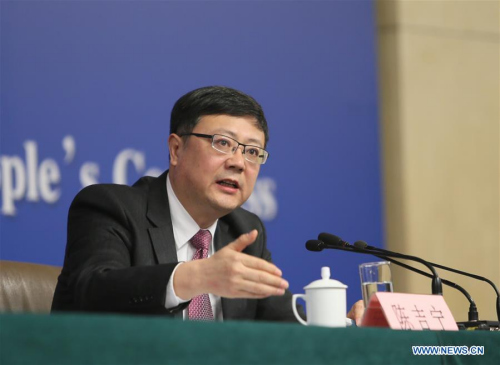 Chinese Minister of Environmental Protection Chen Jining answers questions at a press conference on how to promote environmental protection on the sidelines of the fourth session of China's 12th National People's Congress in Beijing, capital of China, March 11, 2016. (Xinhua/Chen Junqing) Chinese Minister of Environmental Protection Chen Jining answers questions at a press conference on how to promote environmental protection on the sidelines of the fourth session of China's 12th National People's Congress in Beijing, capital of China, March 11, 2016. (Xinhua/Chen Junqing)