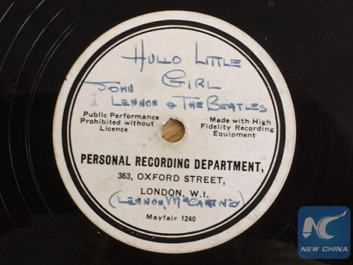 A Beatles' demo disc hidden for over 50 years is sold for over 110,000 US dollars. (Photo: Xinhua) A Beatles' demo disc hidden for over 50 years is sold for over 110,000 US dollars. (Photo: Xinhua)