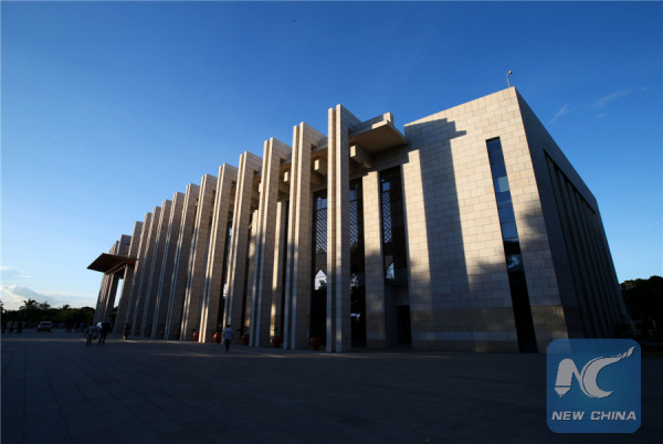 File photo taken on March 21, 2013 shows the inside view of the Julius Nyerere International Conference Center in Tanzania's Dar es Salaam. The Julius Nyerere International Conference Center, which was built with Chinese government loans and completed in September of 2012, covers an area of 2.5219 hectares. (Xinhua/Meng Chenguang)