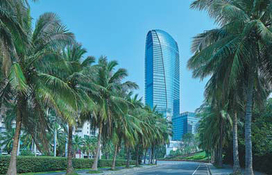 Hilton Haikou situated within Hainan's tallest building. (Provided to China Daily) Hilton Haikou situated within Hainan's tallest building. (Provided to China Daily)