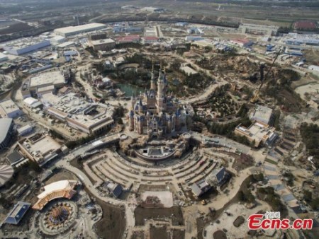 An aerial view of the new Shanghai Disney Resort on March 27, 2016 in Shanghai's Pudong New Area. The first Disney theme park on the Chinese mainland will open on June 16. (Photo: China News Service/ Zhang Henwei) An aerial view of the new Shanghai Disney Resort on March 27, 2016 in Shanghai's Pudong New Area. The first Disney theme park on the Chinese mainland will open on June 16. (Photo: China News Service/ Zhang Henwei)