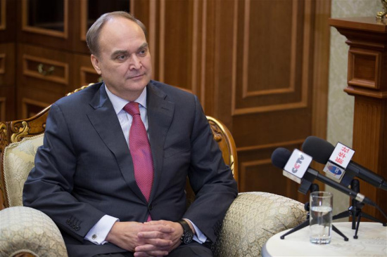 Russian Deputy Defense Minister Anatoly Antonov speaks during a joint interview with China's Xinhua News Agency and China Central Television (CCTV) in Moscow, Russia, April 17, 2016. Russia will work together with China to safeguard regional peace and international security, Russian Deputy Defense Minister Anatoly Antonov has said. (Photo: Xinhua/Bai Xueqi) Russian Deputy Defense Minister Anatoly Antonov speaks during a joint interview with China's Xinhua News Agency and China Central Television (CCTV) in Moscow, Russia, April 17, 2016. Russia will work together with China to safeguard regional peace and international security, Russian Deputy Defense Minister Anatoly Antonov has said. (Photo: Xinhua/Bai Xueqi)