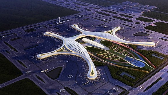 A bird view of Chengdu Tianfu International Airport. A bird view of Chengdu Tianfu International Airport.