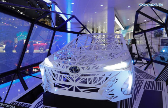 A Toyota hybrid car model is seen at Beijing International Automotive Exhibition in Beijing, capital of China, April 25, 2016. The exhibition attracted more than 1,600 exhibitors from 14 countries and regions. (Photo: Xinhua/Chen Jianli) A Toyota hybrid car model is seen at Beijing International Automotive Exhibition in Beijing, capital of China, April 25, 2016. The exhibition attracted more than 1,600 exhibitors from 14 countries and regions. (Photo: Xinhua/Chen Jianli)