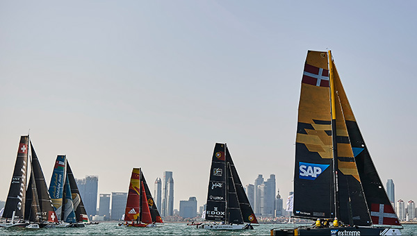Eight elite teams from all over the world competed in the 2016 Extreme Sailing Series Act Two in Fushan Bay, Qingdao, from April 29 to May 2.(Photo provided to chinadaily.com.cn) Eight elite teams from all over the world competed in the 2016 Extreme Sailing Series Act Two in Fushan Bay, Qingdao, from April 29 to May 2.(Photo provided to chinadaily.com.cn)