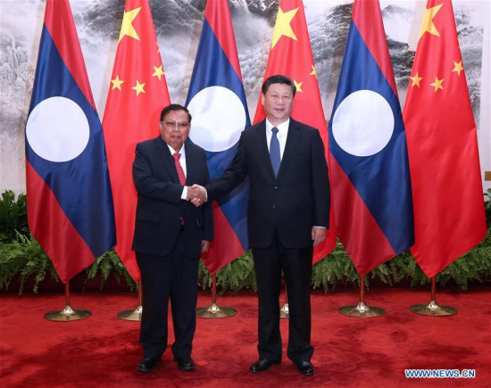 Chinese President Xi Jinping (R) holds talks with Lao President Bounnhang Vorachit in Beijing, capital of China, May 3, 2016.(Photo: Xinhua/Pang Xinglei) Chinese President Xi Jinping (R) holds talks with Lao President Bounnhang Vorachit in Beijing, capital of China, May 3, 2016.(Photo: Xinhua/Pang Xinglei)
