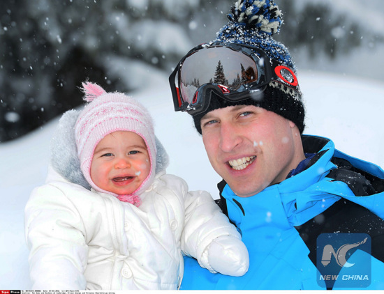 The Duke of Cambridge holds Princess Charlotte as The Duke and Duchess of Cambridge, Prince George and Princess Charlotte enjoy a skiing holiday in the French Alps, France on March 7, 2016. (Xinhua) The Duke of Cambridge holds Princess Charlotte as The Duke and Duchess of Cambridge, Prince George and Princess Charlotte enjoy a skiing holiday in the French Alps, France on March 7, 2016. (Xinhua)