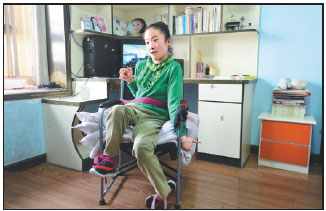 Wang Yajing at her home in Fuyang. Lu Qijian / For China Daily Wang Yajing at her home in Fuyang. Lu Qijian / For China Daily