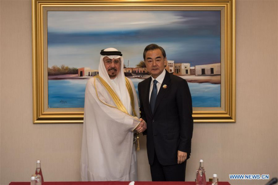 Chinese Foreign Minister Wang Yi(R) meets with Dr. Nizar Bin Obaid Madani, minister of State for Foreign Affairs to Saudi Arabia during the 7th Ministerial Meeting of the China-Arab States Cooperation Forum (CASCF) in Doha, Qatar on May 12, 2016. (Photo: Xinhua/Meng Tao) Chinese Foreign Minister Wang Yi(R) meets with Dr. Nizar Bin Obaid Madani, minister of State for Foreign Affairs to Saudi Arabia during the 7th Ministerial Meeting of the China-Arab States Cooperation Forum (CASCF) in Doha, Qatar on May 12, 2016. (Photo: Xinhua/Meng Tao)