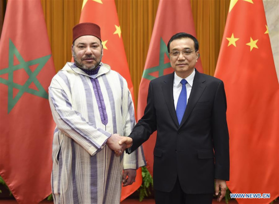 Chinese Premier Li Keqiang(R) shakes hands with King Mohammed VI of Morocco in Beijing, capital of China, May 12, 2016. (Photo: Xinhua/Xie Huanchi) Chinese Premier Li Keqiang(R) shakes hands with King Mohammed VI of Morocco in Beijing, capital of China, May 12, 2016. (Photo: Xinhua/Xie Huanchi)