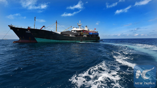 File photo taken on May 13, 2015 shows the workboat of a Chinese archaeological team for the archaeological work of the Shanhu Island No. 1 shipwreck in the Xisha archipelago in the South China Sea.(Xinhua) File photo taken on May 13, 2015 shows the workboat of a Chinese archaeological team for the archaeological work of the Shanhu Island No. 1 shipwreck in the Xisha archipelago in the South China Sea.(Xinhua)