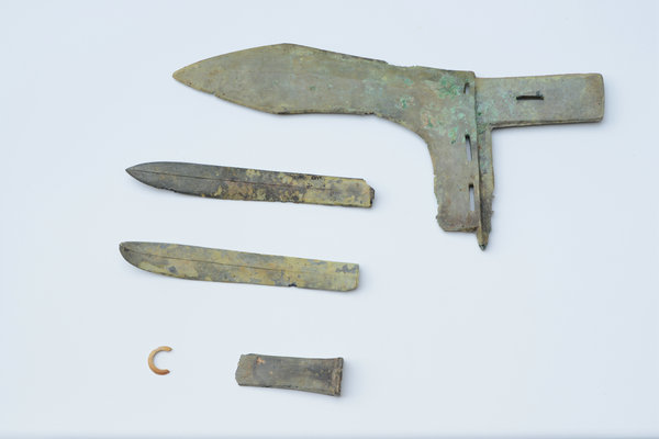 Bronze objects unearthed from the Sifangtang site in Hubei province. (Photo provided to China Daily) Bronze objects unearthed from the Sifangtang site in Hubei province. (Photo provided to China Daily)